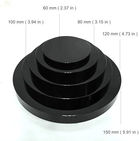         Black Obsidian Scrying Mirror 3.94 in with Wooden Stand, Premium Quality Obsidian Mirror for Meditation, Witchcraft, Divination and Spiritual Practices (100 mm)       